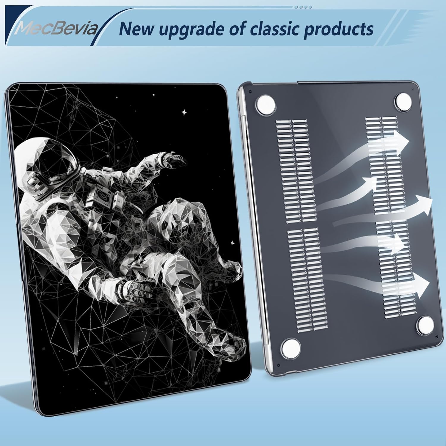 Compatible with MacBook Air 15 inch Case, M4 A3241/M3 A3114/M2 A2941 (Released 2025 to 2023), Hard Shell, Keyboard Cover, Screen Protector, Webcam Cover & Type-C Adapter, Astronaut