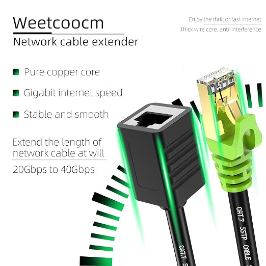 Ethernet Extension Cable 100ft, Network Cat6a Extension Patch Cable RJ45 Cords - Image 8