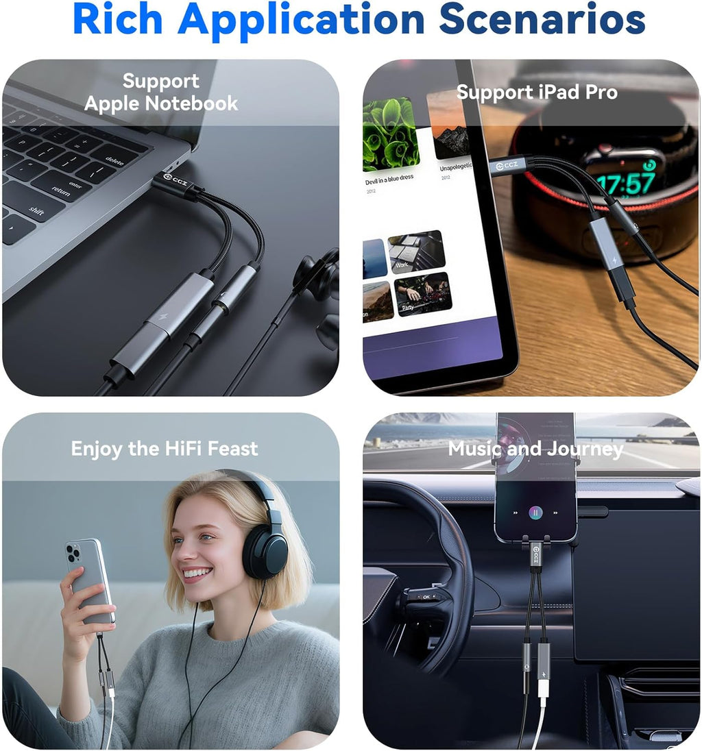 USB Type C to 3.5mm Headphone and Charger Adapter,2 in 1 USB C to Aux Audio Jack Hi-Res DAC with Charging for Earphones,Compatible with Samsung Galaxy S25/S24/S23/S22+ (USB-3.5MM, 1Pack)