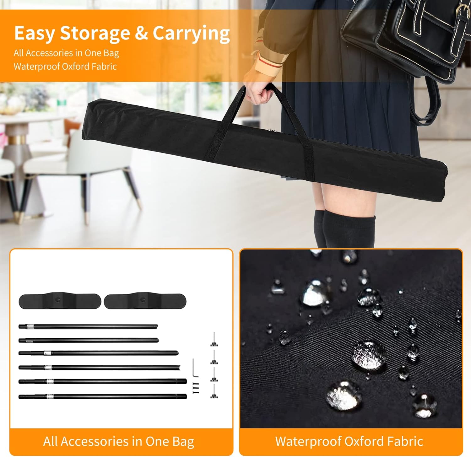 FUDESY 10x8 ft Backdrop Banner, Heavy Duty Adjustable Background Stand Kit with Carrying Bag, Step and Repeat Photography Frame for Trade Show Display Photo Booth Parties