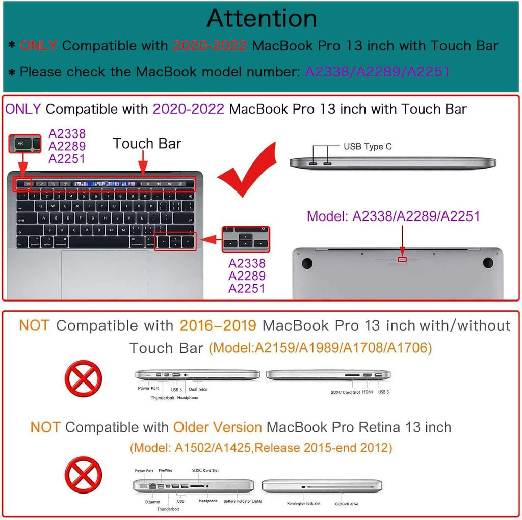 Teryeefi Design Case for MacBook Pro 13 inch M2 M1 A2338 A2251 A2289 A2159 A1989 A1706 (2016-2022,2024 Released), Shockproof Hard Shell for 13 inch MacBook Pro - Petal and Flowers
