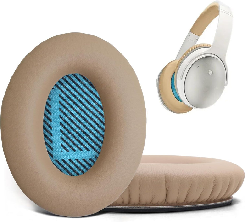 Replacement Ear Pads for Bose QuietComfort 35 35 II 15 25(qc 35 25 15/QC35 ii), Headphone Ear Covers, High Density Memory Cotton, Soft Leather, Adaptive Noise Isolation Headphones Pads Cushions