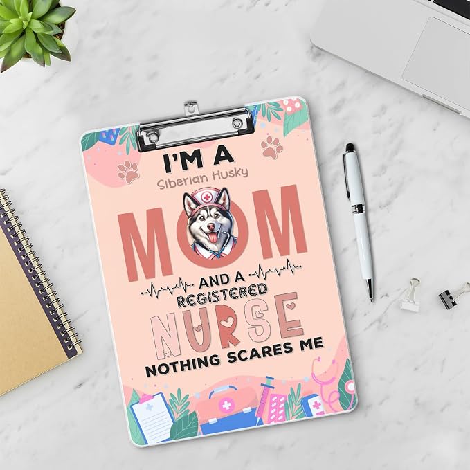 I'm a Siberian Husky Mom and a Registered Nurse Nothing Scares Me Acrylic - Image 3