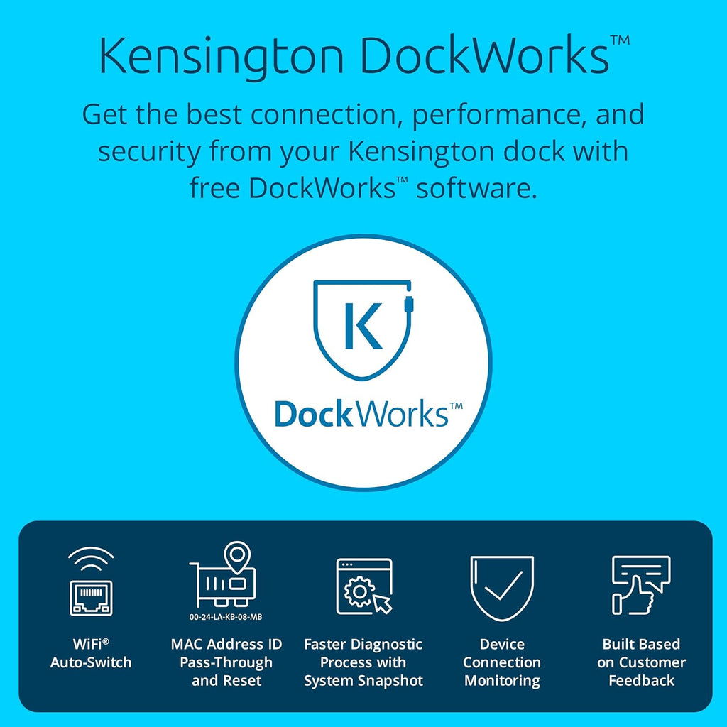 Kensington SD4850P USB-C Docking Station for Dell, HP, Lenovo, Surface, PixelBook, Pixel Slate- Dual 4K Video, 100W PD (K34115NA)