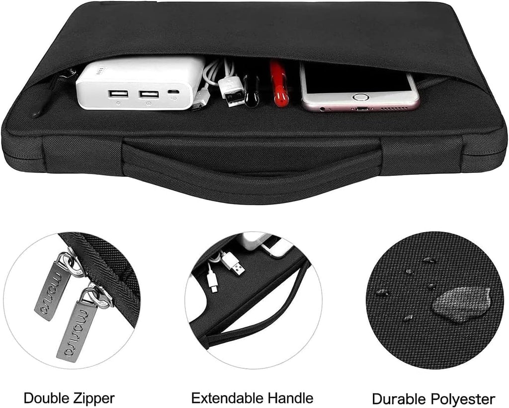 MOSISO Compatible with MacBook Air 13 inch Case 2025 2024 2023 2022 M4 A3240 M3 A3113 M2 A2681, Hard Shell&Sleeve Bag&Keyboard Skin&Webcam Cover&Screen Film for MacBook Air 13.6 inch, Black