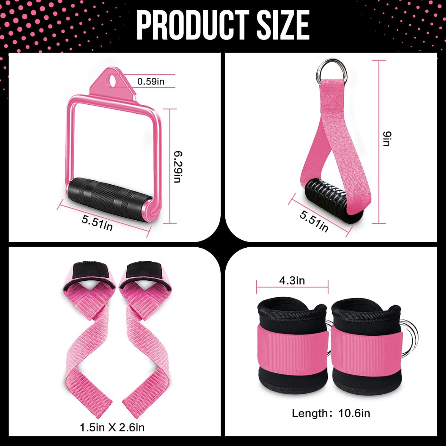 Cable Machine Attachment Set LAT Pulldown Attachments Weight Machine Accessories for Home Gym