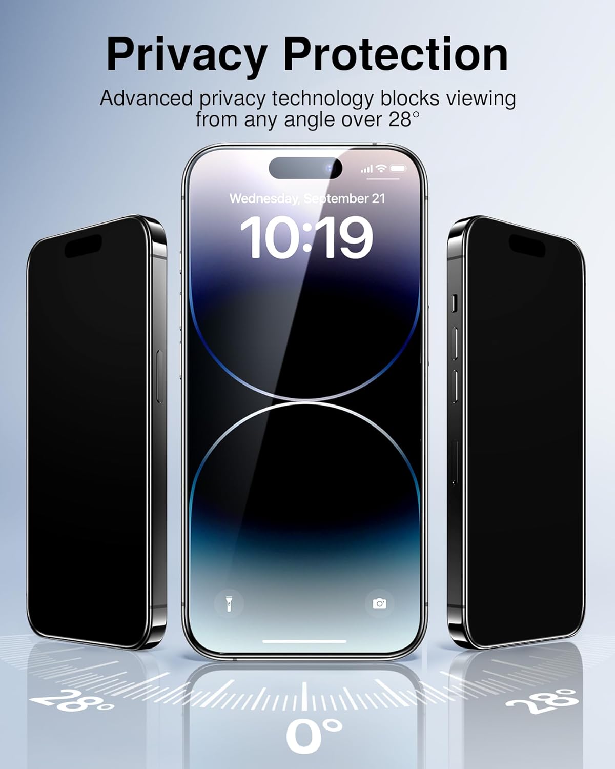 SMARTDEVIL 2 Pack for iPhone 14 Pro Max Privacy Screen Protector, Military Grade Shatterproof, 9H Hardness, Anti-Spy Tempered Glass, Fast & Easy Instlltion, Case Friendly