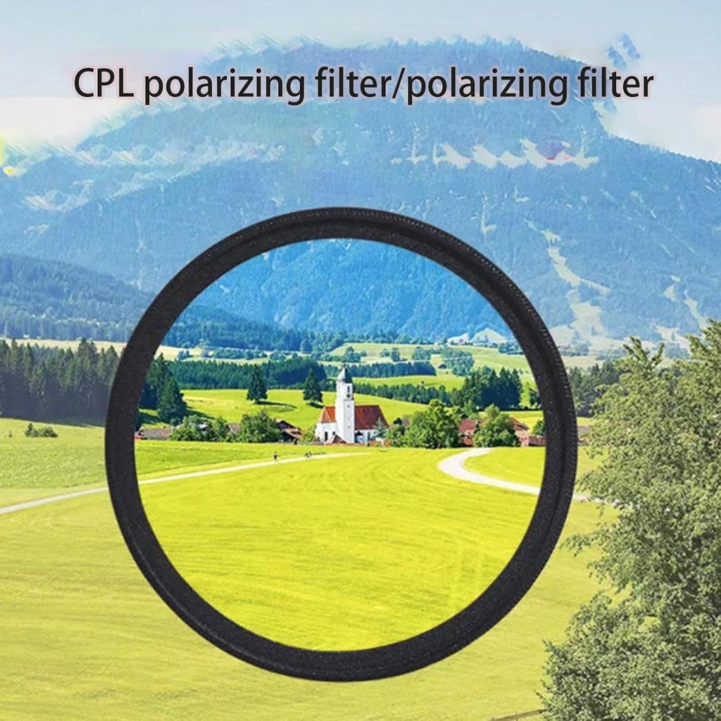 52mm Clip-On Cpl Phone Camera Lens Filter Kit, Circular Polarizer Polarizing Filter Compatible with Most Cell Phones, Cell Phone Lens Polarizing Filter for Iphone with Cleaning Cloth and Case Box(2pcs