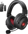 EKSA USB Gaming Headset for PC - Computer Headset with Detachable Noise Cancelling Mic, Surround‑Tuned Audio, 50MM Driver - Headphones with Microphone for PS4/PS5, Xbox One, Laptop, Office (Wireless)