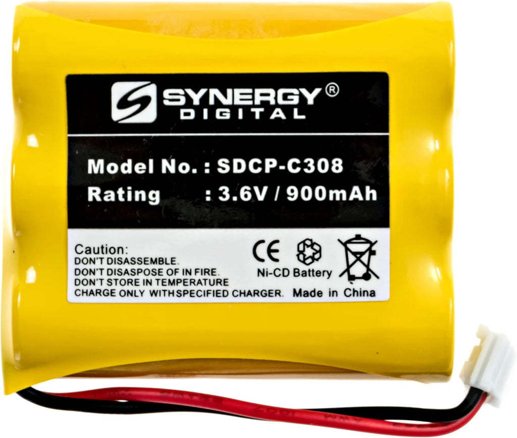 Synergy Digital Cordless Phone Battery, Compatible with AT&T, Panasonic, VTech 80-5071-00-00, RadioShack 23-298 Cordless Phone Batteries (Ni-CD, 3.6V, 900mAh) - Ultra Hi-Capacity Battery