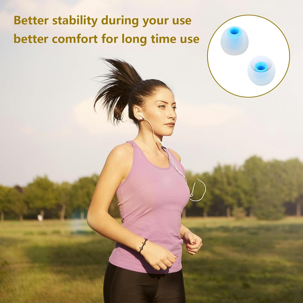 Silicone Replacement Earbud Tips Earbud Covers Ear Tips Fit for in-Ear Headphones (Inner Hole 3.8mm -5.1mm) Earbud Replacement Tips 9 Pairs
