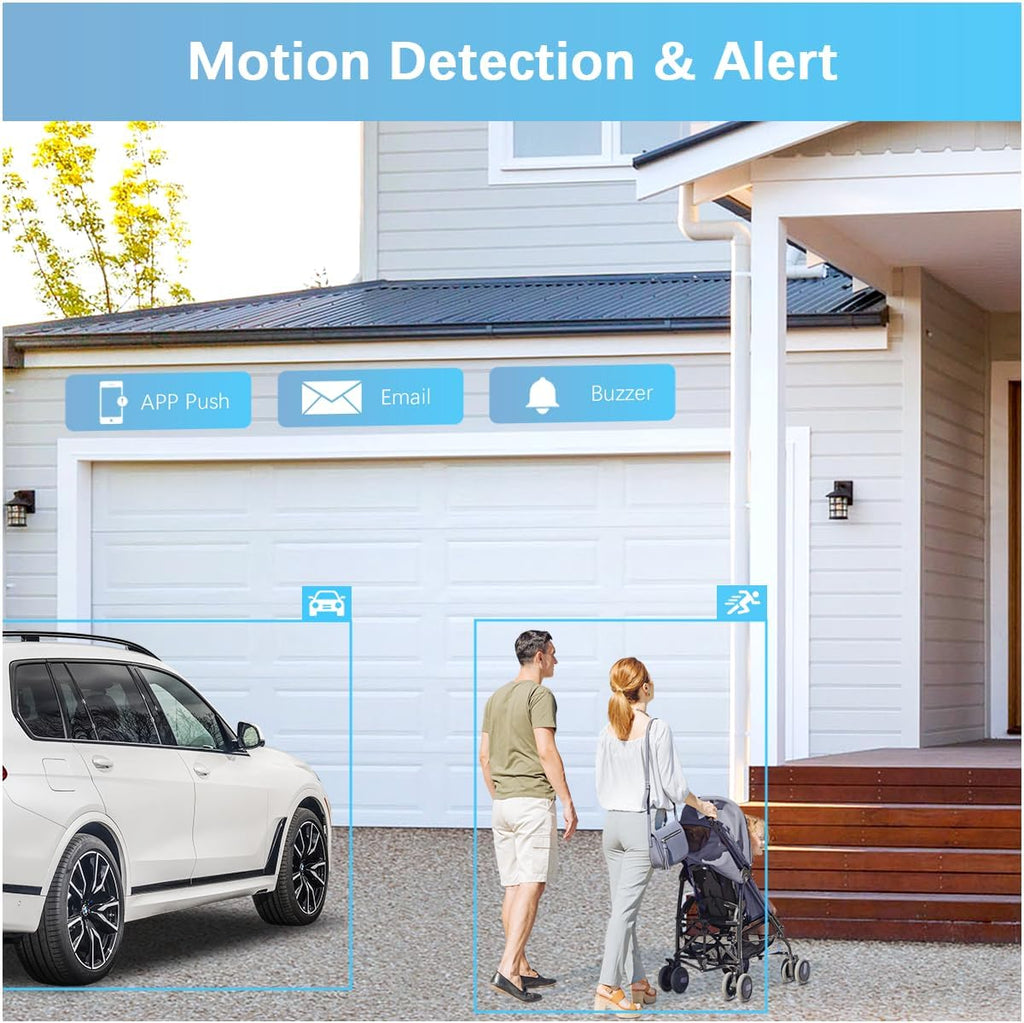 WEILAILIFE 【2-Way Audio】 Outdoor Wireless Security Camera System, Wireless DVR System, WiFi Video Surveillance Systems, Home Security Cameras NVR