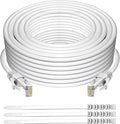 Adoreen Cat 6 Ethernet Cable 25 Ft-White, Outdoor & Indoor Snagless Long Round by Adoreen