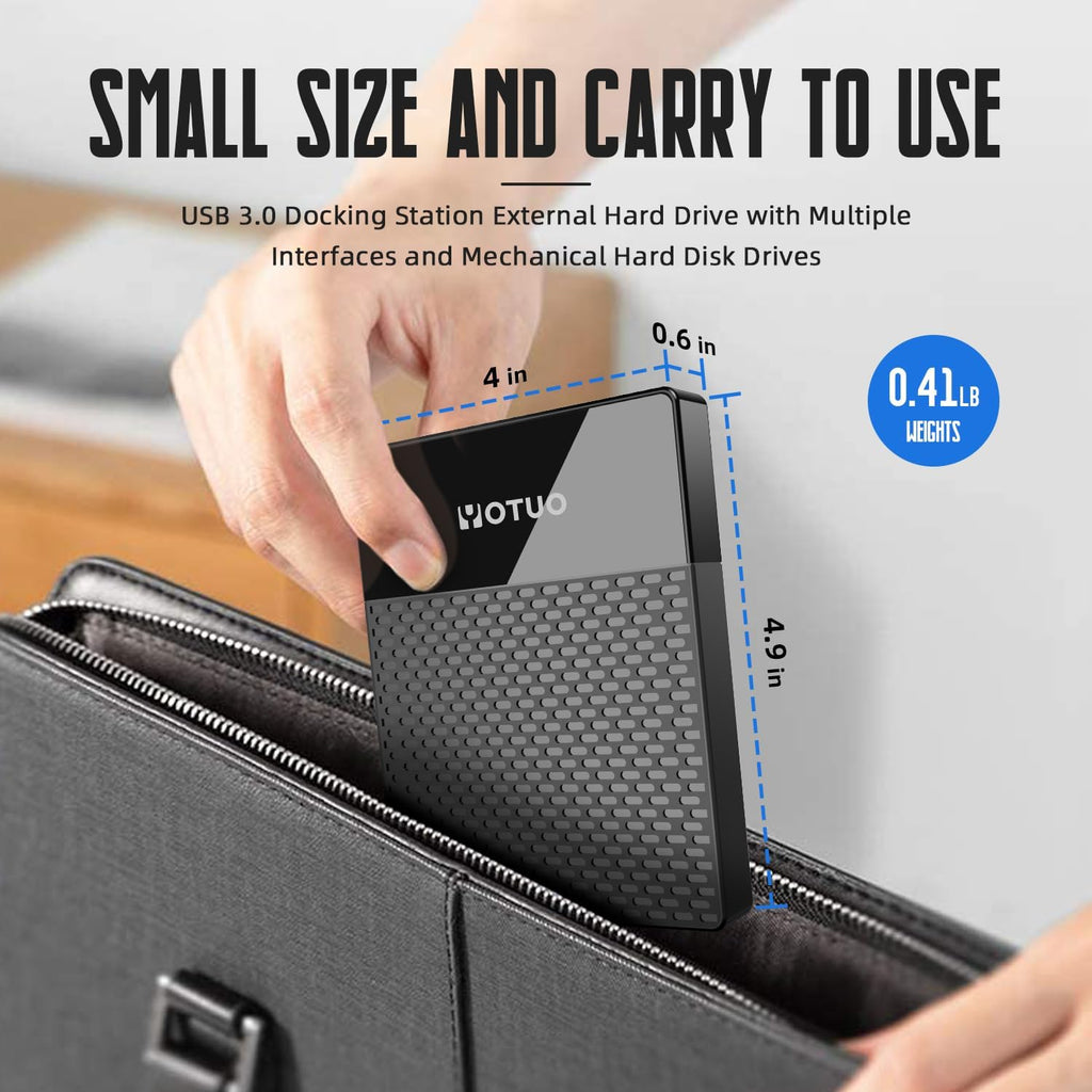 Portable Docking Station External Hard Drive 1TB Storage, USB C Multiport Hub HDD 7-in-1, USB 3.0, SD/TF Card Reader, HDD for Windows, Mac, Android, TV, Phone, Laptop, Desktop, PC