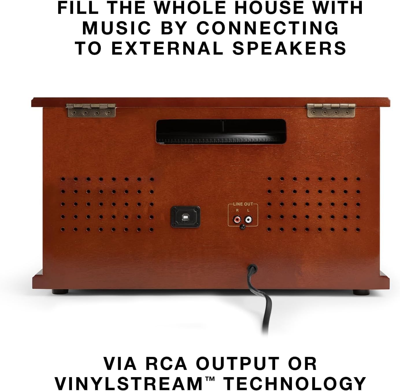 Victrola Navigator 8-in-1 Bluetooth Record Player with Built-in Speakers – 3 Speed Turntable, CD Player, Cassette, FM Radio, USB, RCA Out, Headphone Jack, Wireless Music Streaming, Real Wood (White)