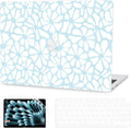 G JGOO Compatible with MacBook Air 13 inch Case 2025 2024 2023 2022 M4 A3240 M3 A3113 M2 A2681, Plastic Hard Shell for MacBook Air 13.6 inch Case + Keyboard Cover + Screen Protector, Blue Flower