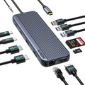3 HDMI Laptop Docking Station, MOKiN USB C Dock 3 Monitors, 12 in 1 USB C to 3 HDMI Adapter with 10Gbps USB A&C 3.1, 2*USB A 2.0, 100W PD, Ethernet,SD/TF,Audio Port for HP/Dell/Lenovo