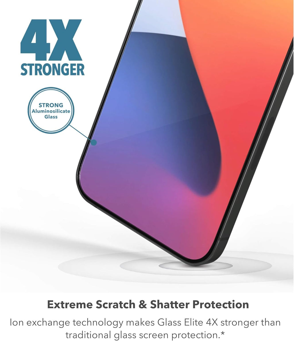 ZAGG InvisibleShield Glass Elite VisionGuard - Impact Protection, Scratch & Fingerprint Resistant, Clear for iPhone 12 Pro, 12, 11, XR