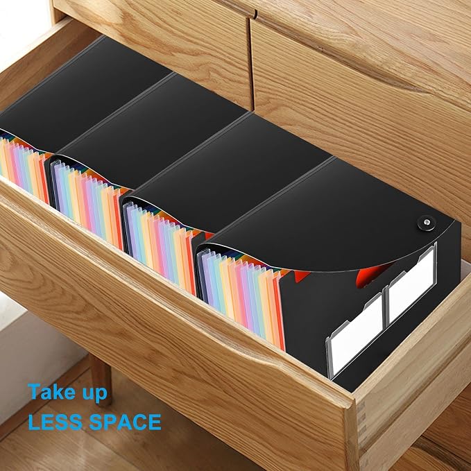 25 Pockets Accordion File Organizer 2 Packs Desktop Expanding File Folders - Image 7