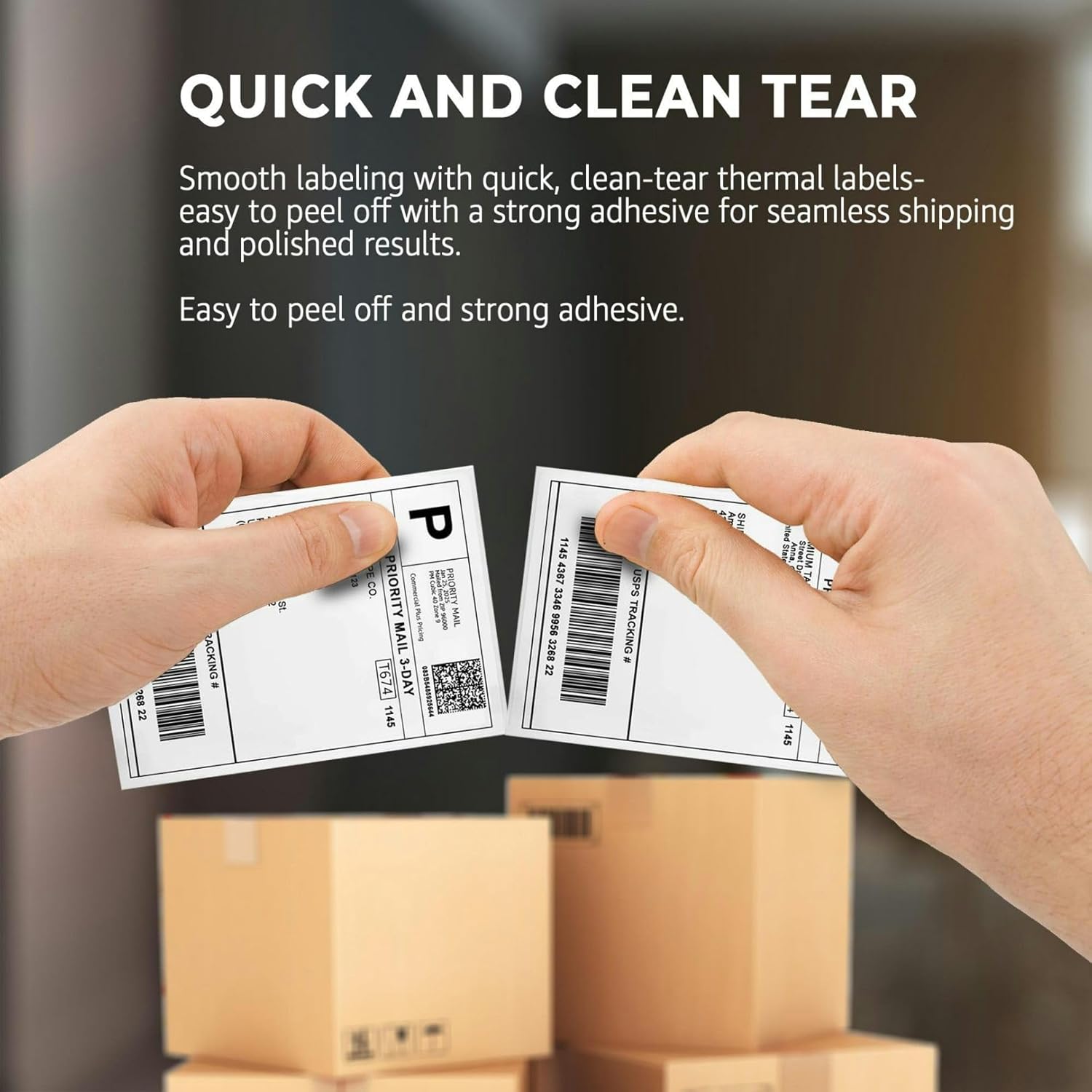 Rockin Rolls Direct Thermal Shipping Labels (Total of 1000) 2 Packs of 500-4x6 Thermal Labels Fanfold, Thick, Commercial Grade, Waterproof Mailing & Address Labels, Perforated & Strong Adhesive