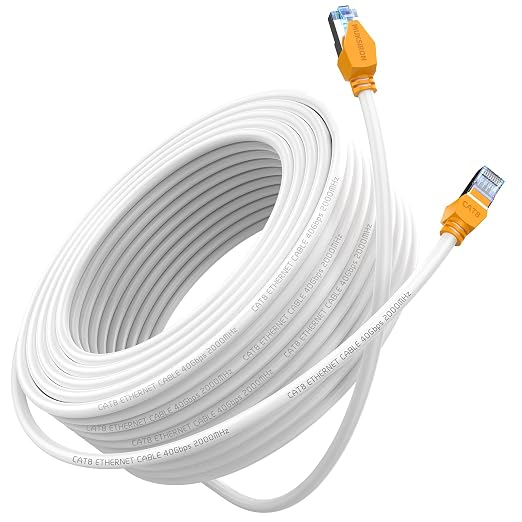 Cat 8 Ethernet Cable 25 ft, 40Gbps High Speed Gaming Network Cable 2000MHz by MUKSIRON