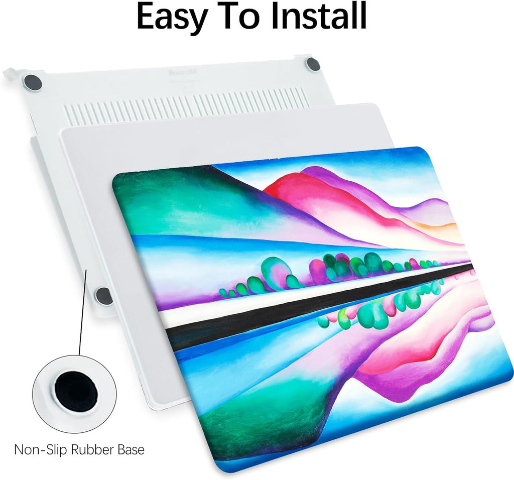 Compatible with MacBook Pro 13 inch Cover, 2022-2016 Release A2289/A2251/A2338 M1 with Keyboard Cover & Screen Protector Vivid Abstract Landscape (Lake George Reflection by O'Keeffe)