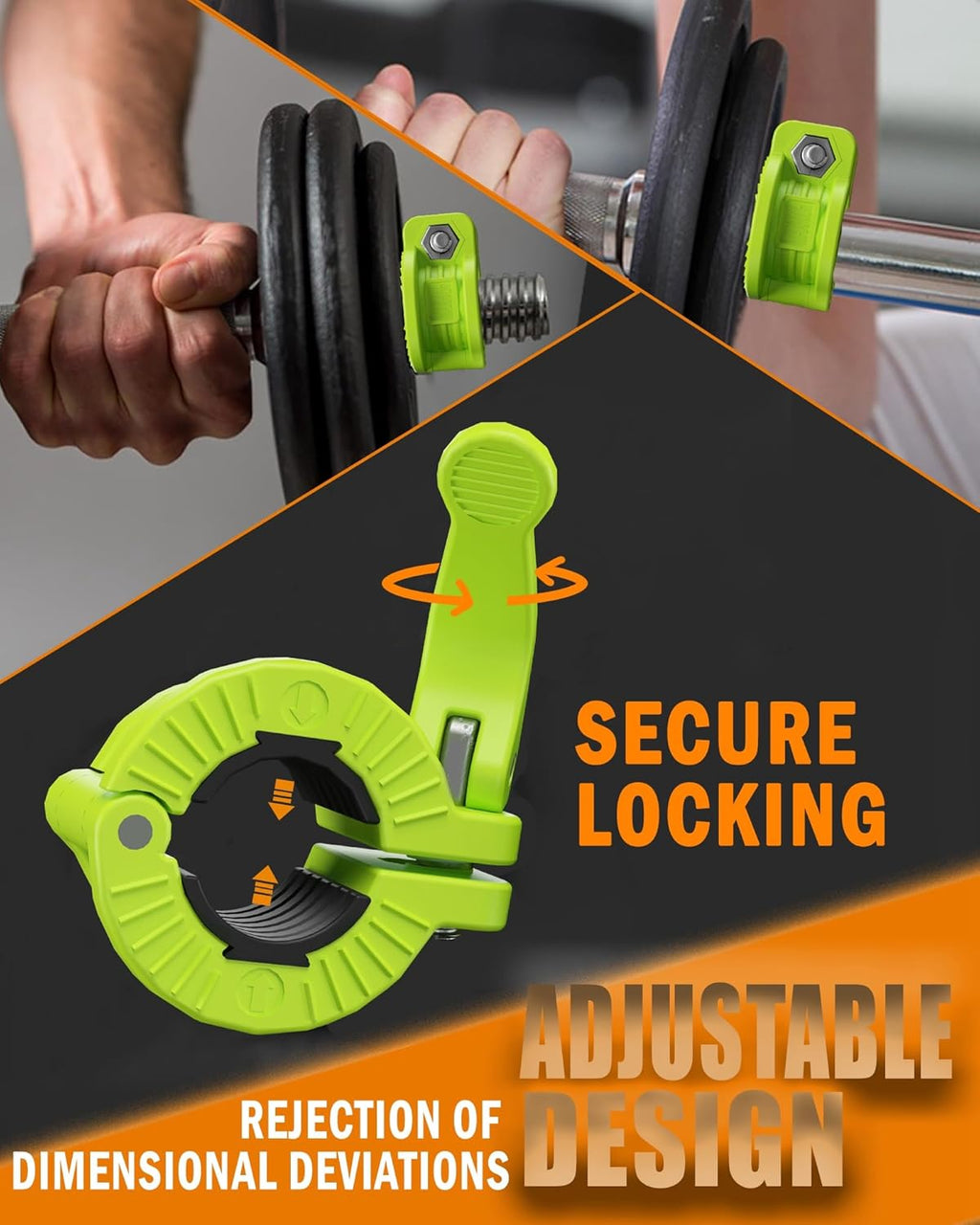 MAXRICH Barbell Clamp 1 inch Multiple Sizes & Adjustable Weight Clips for Quick Release Barbell Collars