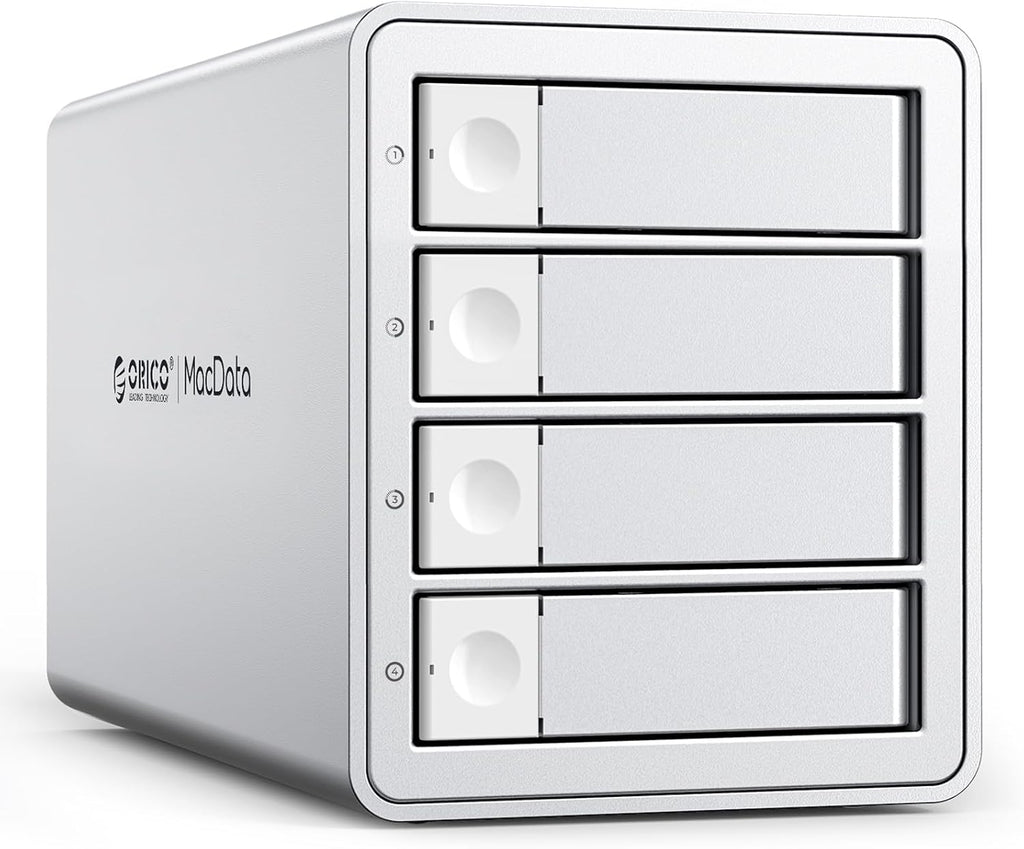 ORICO 4Bay RAID External Hard Drive Enclosure USB3.0 for 2.5/3.5 Inch SATA HDD/SSD up to 5X 22TB Supports RAID 0/1/3/5/10/JBOD/Clone/ClearMode -9948RU3