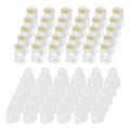 MECCANIXITY 30pcs Cat6 RJ45 Pass Through Connectors, RJ45 Connector 8P8C Gold Plated Plugs with 30pcs White Strain Relief Boots for Solid or Stranded UTP Ethernet Cable, 1.1mm