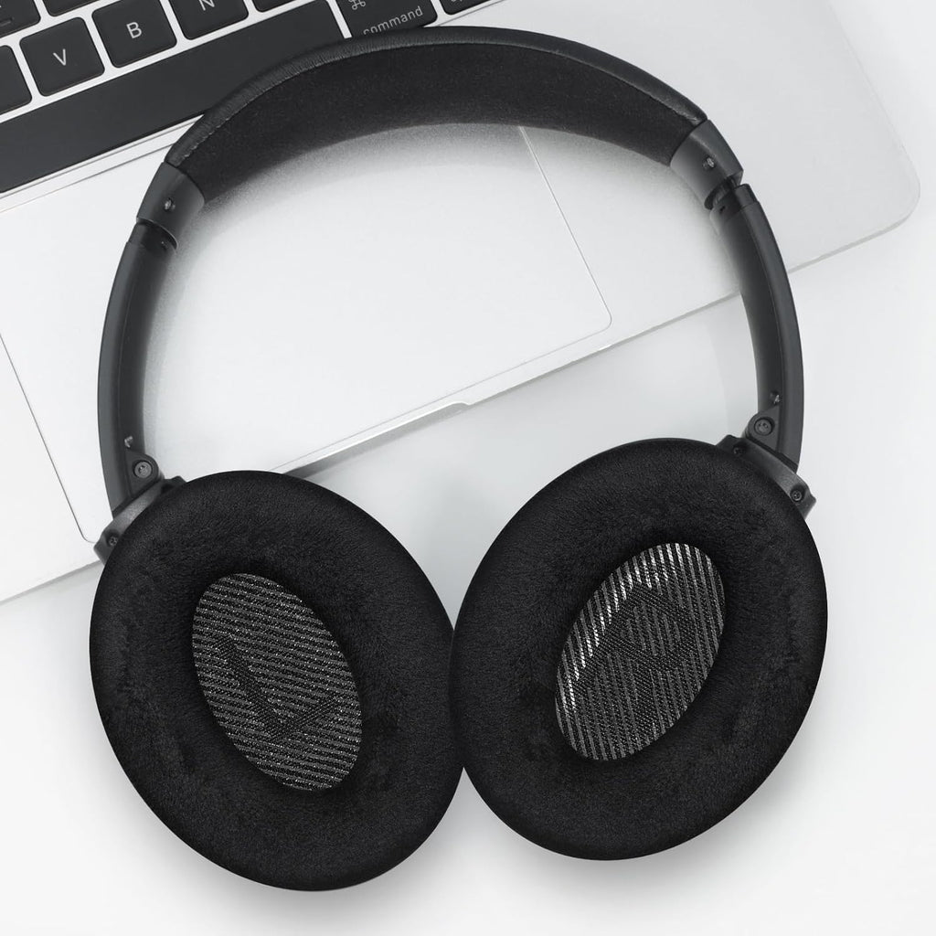 Soft Velour Ear Pads, Replacement Ear Pads for Bose Quiet Comfort QC35 Headphones, with Softer Memory Foam and Durability, with Good Audio Quality