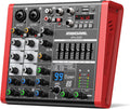 4 Channel Audio Interface DJ Mixer With 99 DSP Effects XLR 1/4 inch Jack For MIC/Musical Instrument USB PC Phone Bluetooth Music Audio Mixer for karaoke Stage Streaming Studio