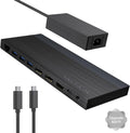 Laptop Docking Station, Docking Station 3 Monitors with 2* DP+HDMI, 130W PD Charger, 4* USB 3.0, Audio, Gigabit Ethernet, TF/SD for Lenovo,HP,Dell, Windows System Computer