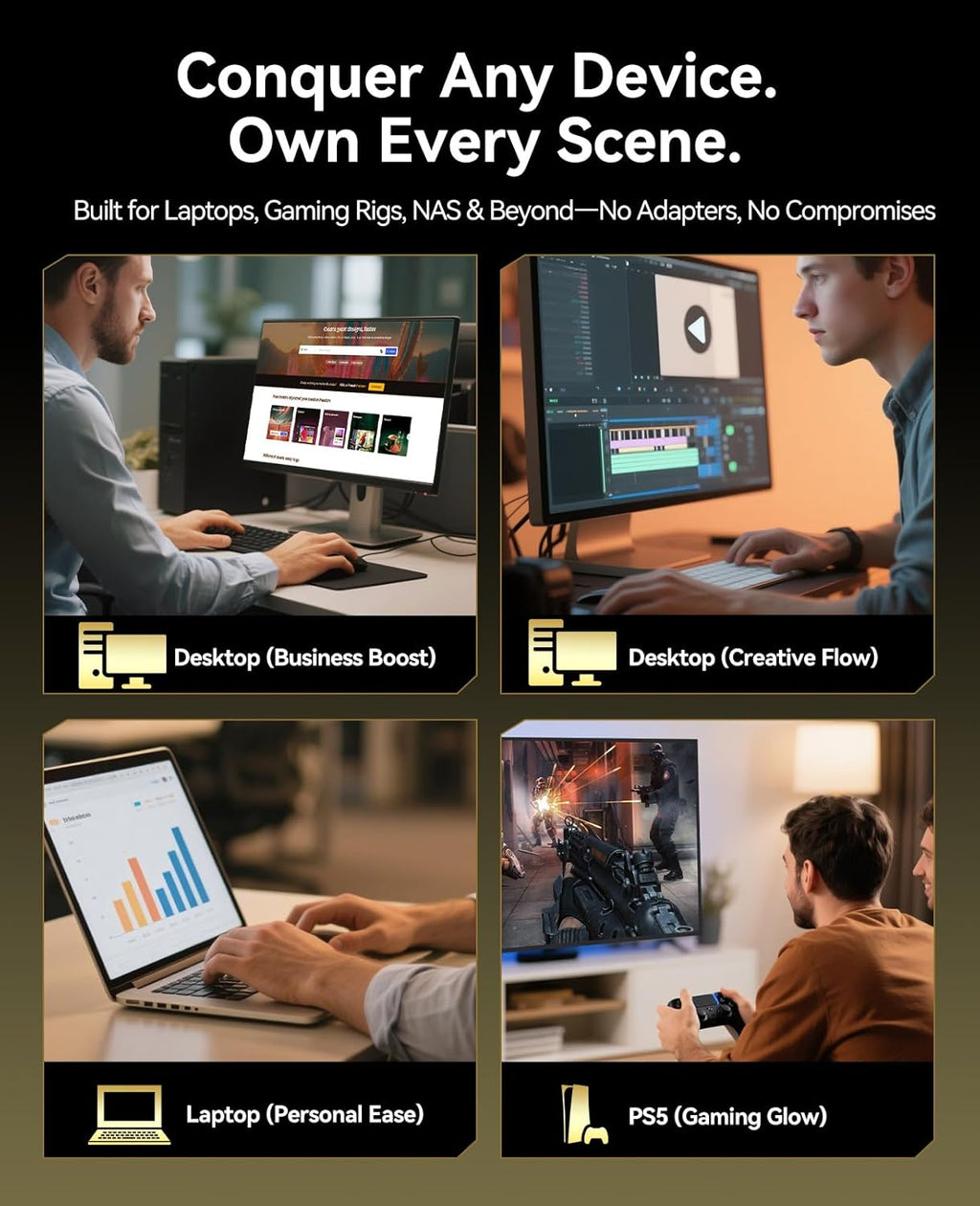 ORICO OG7000 4TB PCIe Gen4 NVMe SSD, Up to 7400MB/s, 8-Channel Controller, Graphene Thermal Solution, Ideal for 4K Video Editing, 3D Rendering, Content Creation, Compatible with PS5 and PC