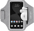 Running Armband with Earphone Bag Cell Phone Armband for iPhone 16 15 Pro 14 Plus 13 11 XR XS, Galaxy S24/S10 Water Resistant Sports Phone Holder Case & Zipper Slot Car Key Holder for 6.7 inch Phone