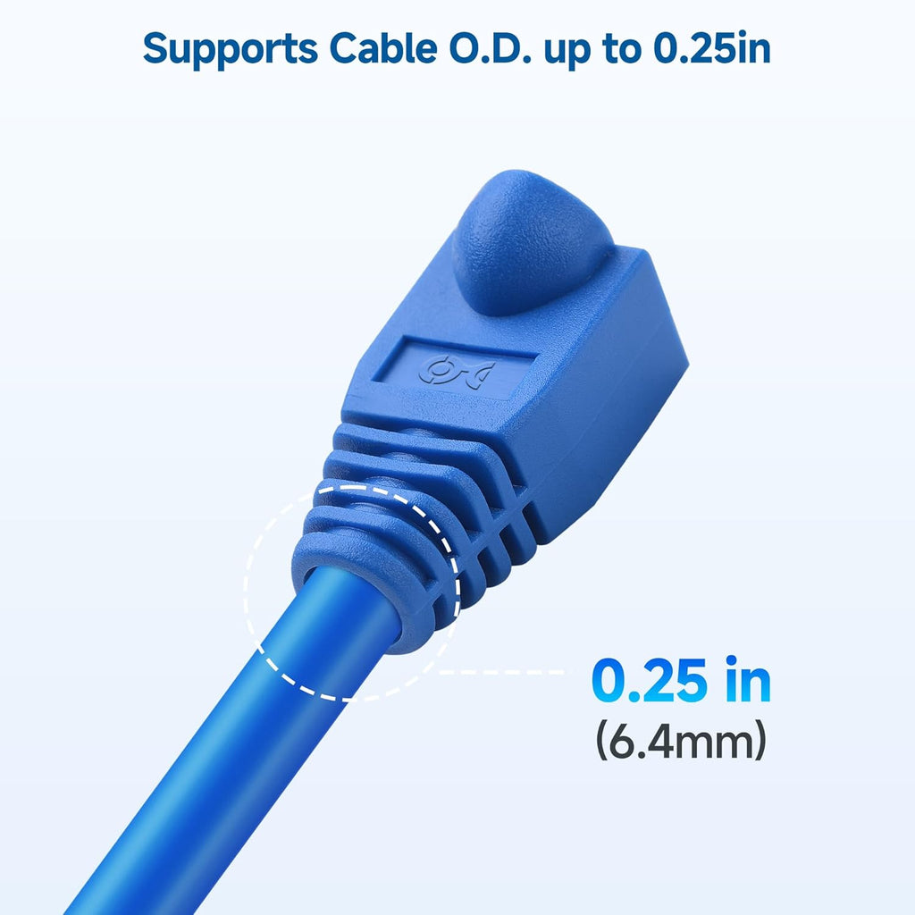 Cable Matters 200-Pack Cat6 / Cat5e RJ45 Strain Relief Boots, RJ45 Boot, Cat 6 Ethernet Boots, Multicolored, Fits 6.5mm (0.25in) Ethernet Cables