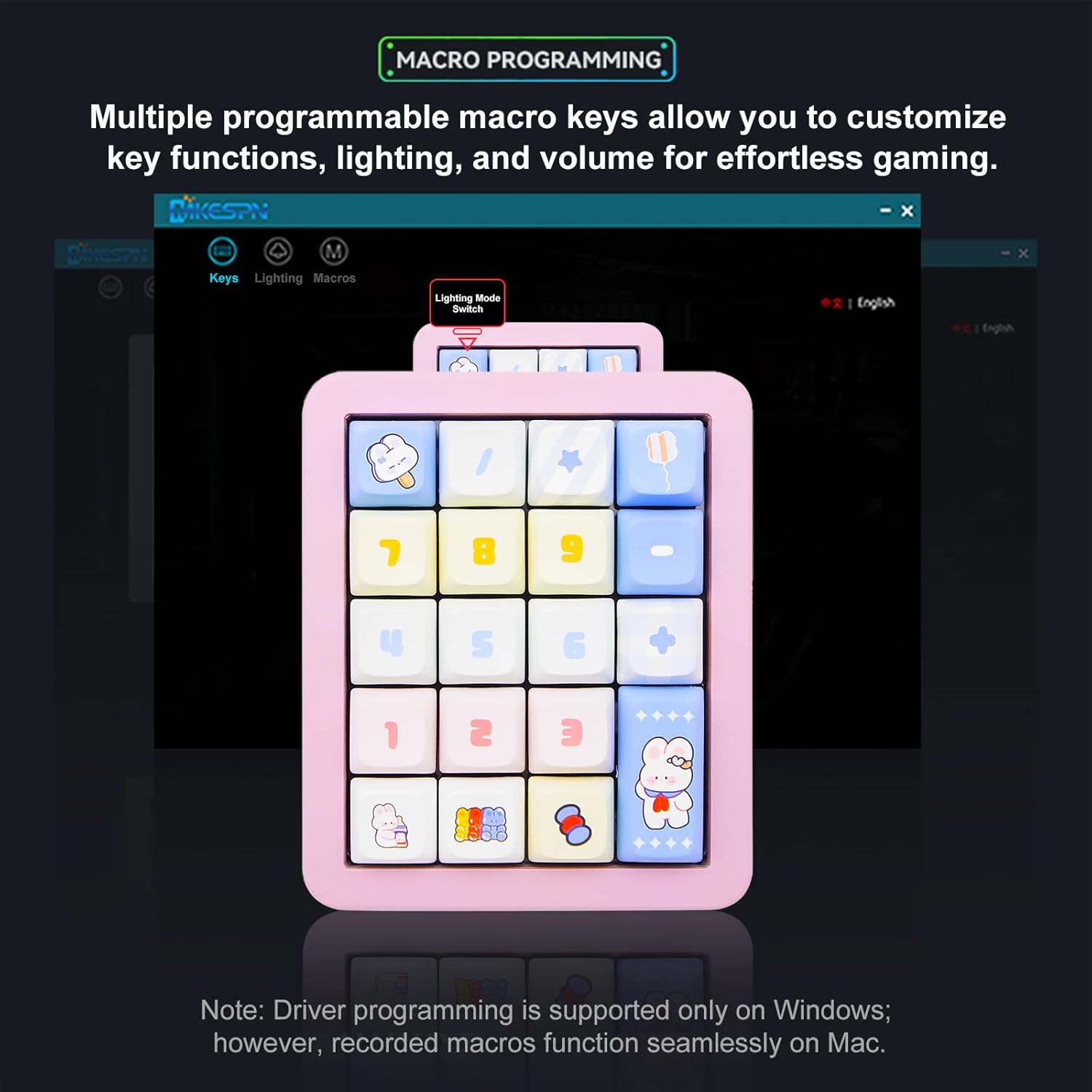 Adventurers K812 Wired Mechanical Numeric Keypad, 19-Key Hot-Swappable RGB Numpad, Macro Programmable, Detachable Type-C Cable, Game/Office Mode Switch – for PC/Laptop/Desktop (Pink)