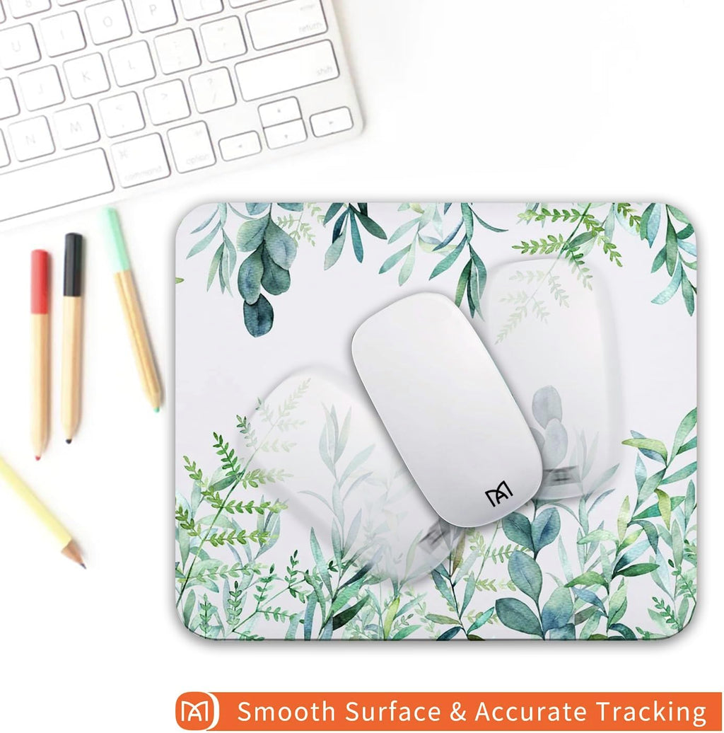 Square Mouse Pad Green Grass, Personalized Premium-Textured Custom Mouse Mat Design, Washable Mousepad Cloth, Non-Slip Rubber Base Computer Mouse Pads for Wireless Mouse