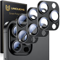 UniqueMe for 3 Pack iPhone 15 Pro/iPhone 15 Pro Max Camera Lens Protector, [Drop Protection] [Case Friendly] Camera Cover Screen [Update New Version] - All-Black