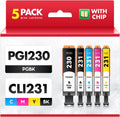 PGI-230XL CLI-231XL High Yield Ink Cartridge Combo 5 Pack Compatible for PGI 230 CLI 231 XL Ink Cartridges to use with PIXMA TS8820 Inkjet Printer (PGBK, Black, Cyan, Magenta, Yellow)