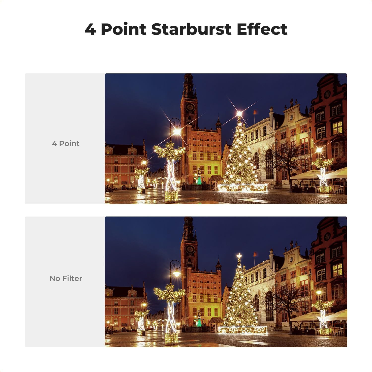 K&F CONCEPT 62mm Star Filters Kit (3pcs) 4 Points 6 Points 8 Points Cross Screen Starburst Filters Set -18 Layer Coating Ultra Slim Optical Glass Camera Lens Filter with 3 Cleaning Cloth