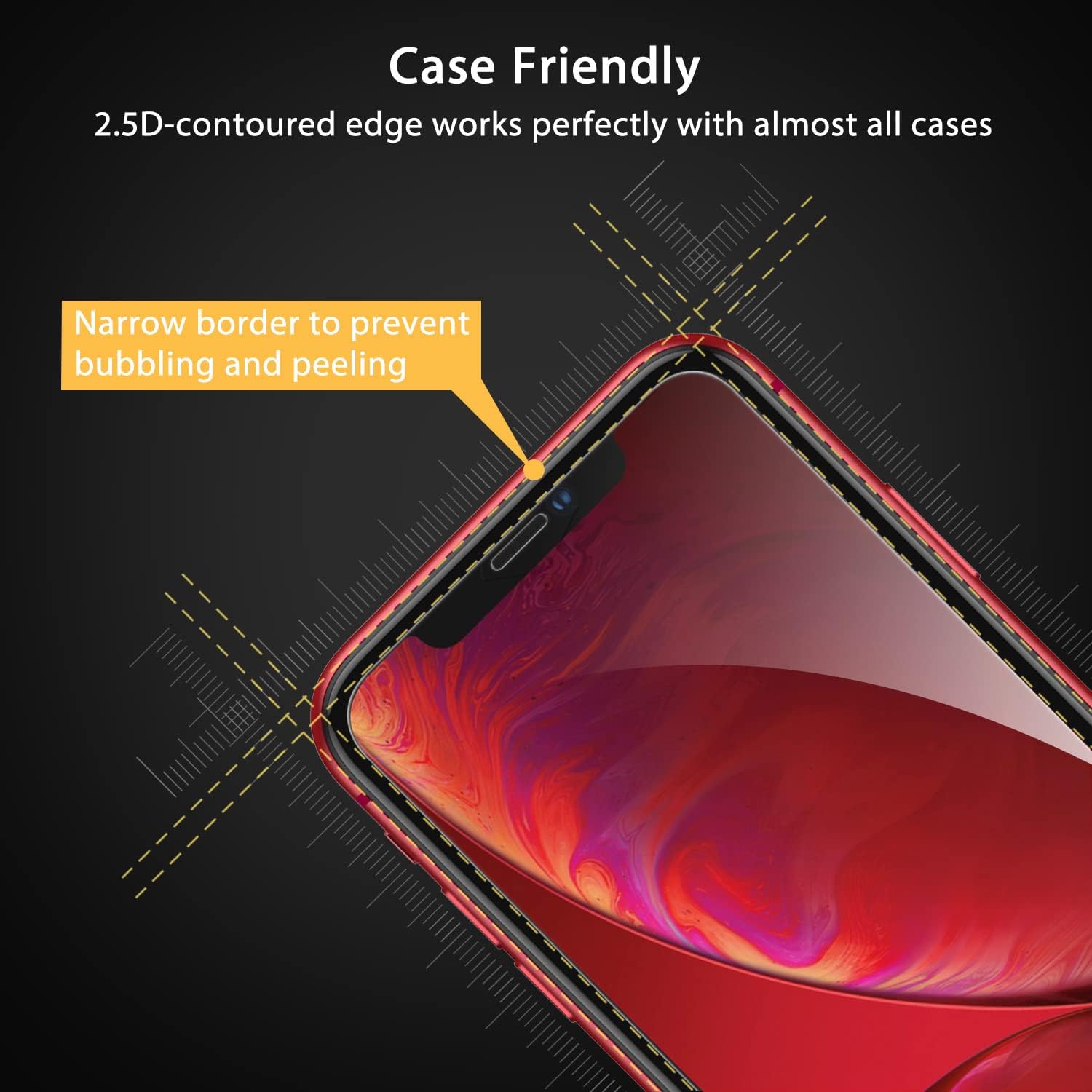 UNBREAKcable Screen Protector for iPhone XR / iPhone 11 [3-Pack], 9H Hardness Tempered Glass for iPhone XR / 11, Case Friendly, 2.5D Round Edge, Anti-Bubbles, Easy Install Tool (Not Whole Screen).