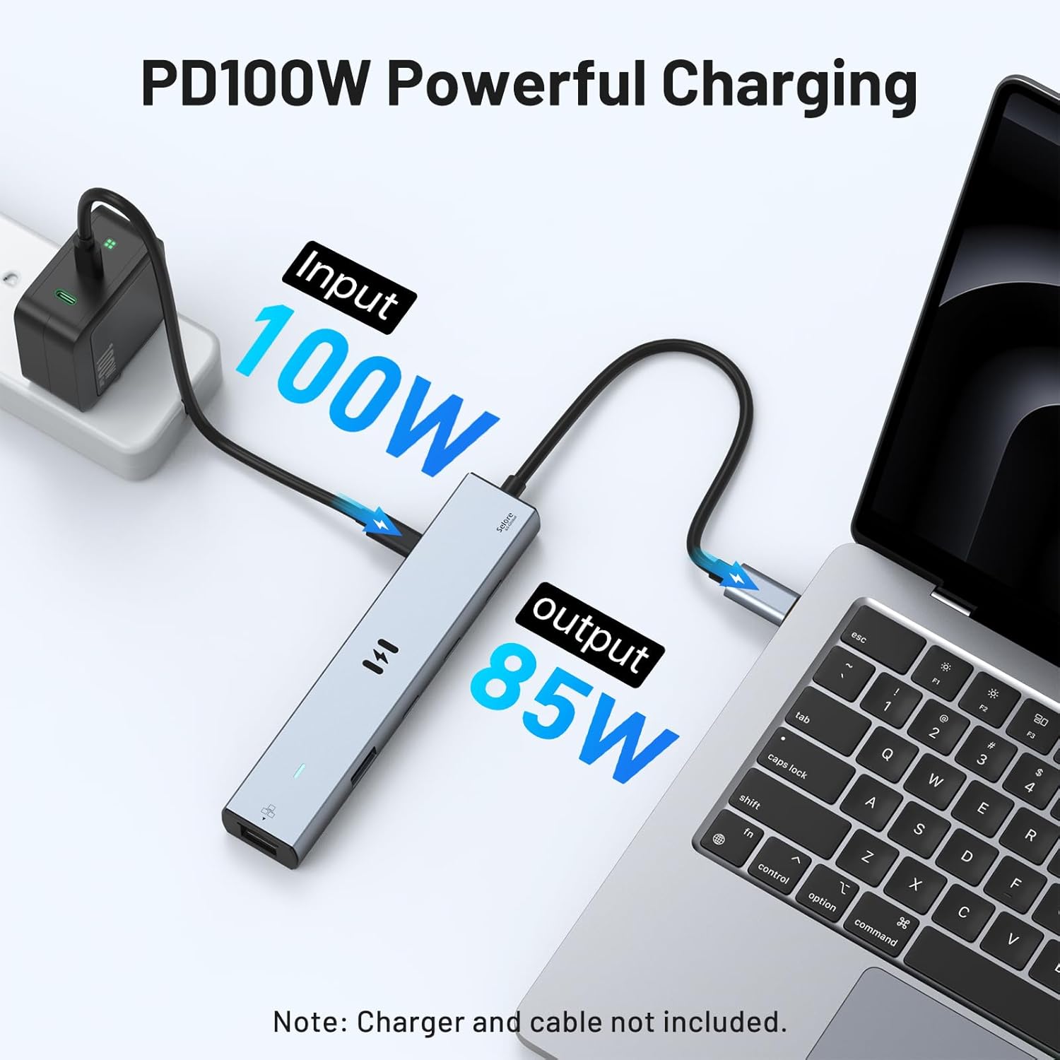 Selore 10Gbps USB C Hub Multiport Adapter, Ethernet Adapter with 4K@60Hz HDMI, Gigabit Ethernet, 3 USB C Ports, 100W PD, USBC Dongle for MacBook Pro Air, iPad, HP, Dell, etc