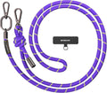 MAGEASY Universal Cell Phone Lanyard - Anti-Theft Thick Rope Crossbody Phone Strap for iPhone 16 Pro Max & Most Smartphones, for Men & Women | 8.3mm Pruple/Green