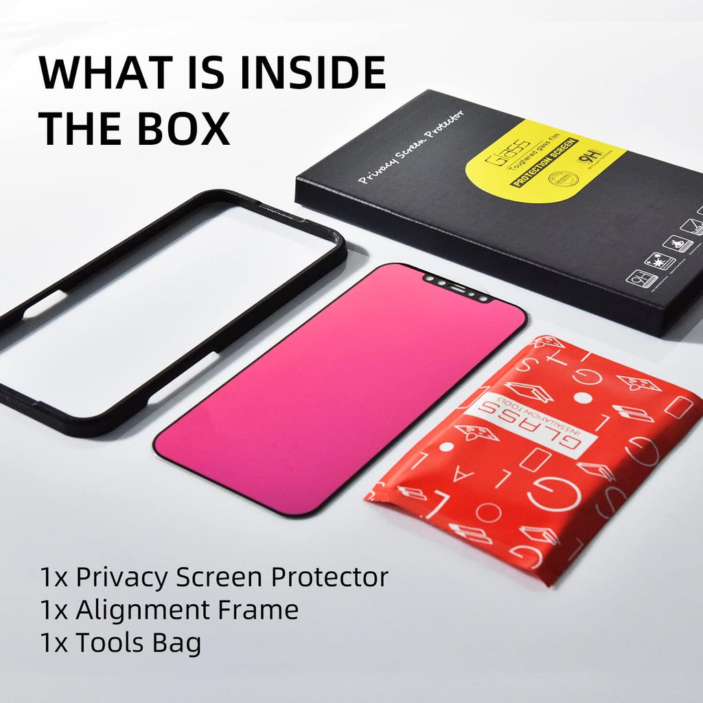 EGKimBa Privacy Screen Protector compatible with iPhone 12 Mini, 5.4 inch Gradient Colorful Electroplated Anti-Spy Anti-Blue Light Easy Installation Tempered Glass