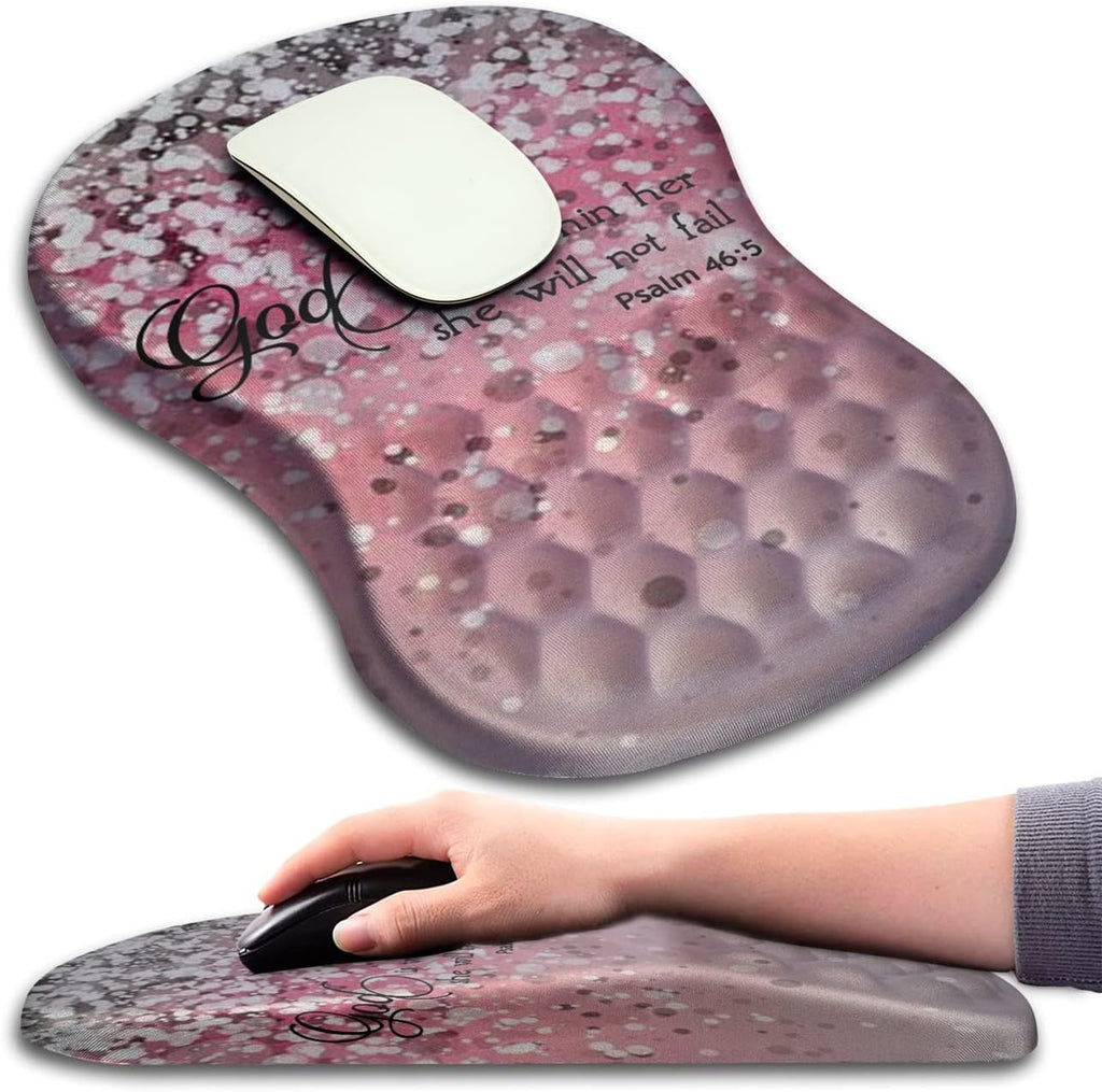 Mouse Pad Wrist Support, Ergonomic Mouse Pad with Massage Dot, Comfortable Computer Mouse Pad for Laptop, Wrist Rest Pain Relief Mousepad with Non-Slip PU Base for Office & Home, 12 x 8 in