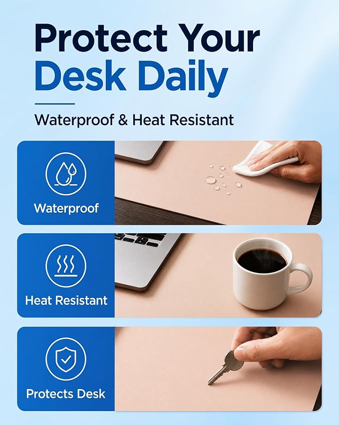 Aothia Double-Sided Desk Pad – 37.8"x17" Leather Desk Mat - Image 5
