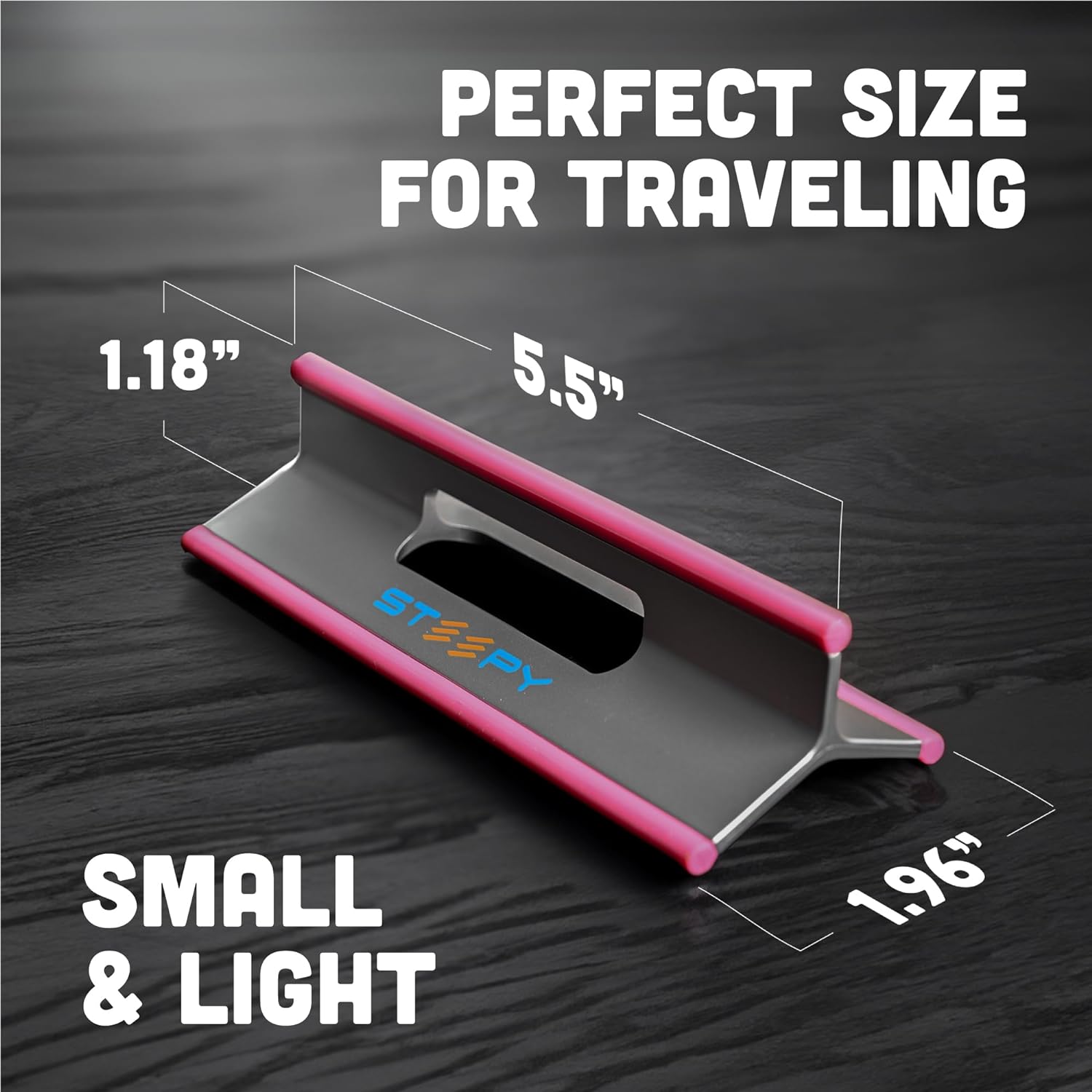 Steepy Portable Laptop Riser - 3 Height Adjustable Stand for Desk