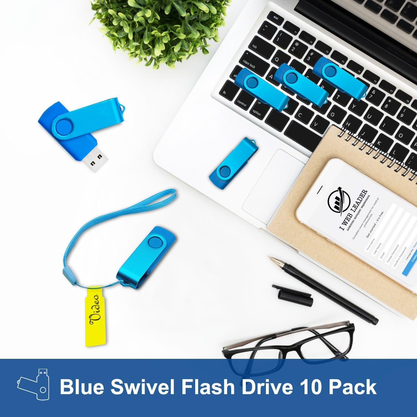 USB Drive 1GB USB 2.0 Flash Drive 10 Pack Nicepicten Pendrive Swivel Thumb Zip Jump Flash Drives USB Memory Stick Thumbdrive Flashdrive Ideal for Home Office Shared Data Storage Blue 1GB