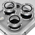 YWXTW Designed for iPhone 14 Pro/iPhone 14 Pro Max Camera Lens Protector Bling, [New Glitter Design] Individual Metal Tempered Glass Camera Cover Accessories Case Friendly, 1 Set (Silver Glitter)