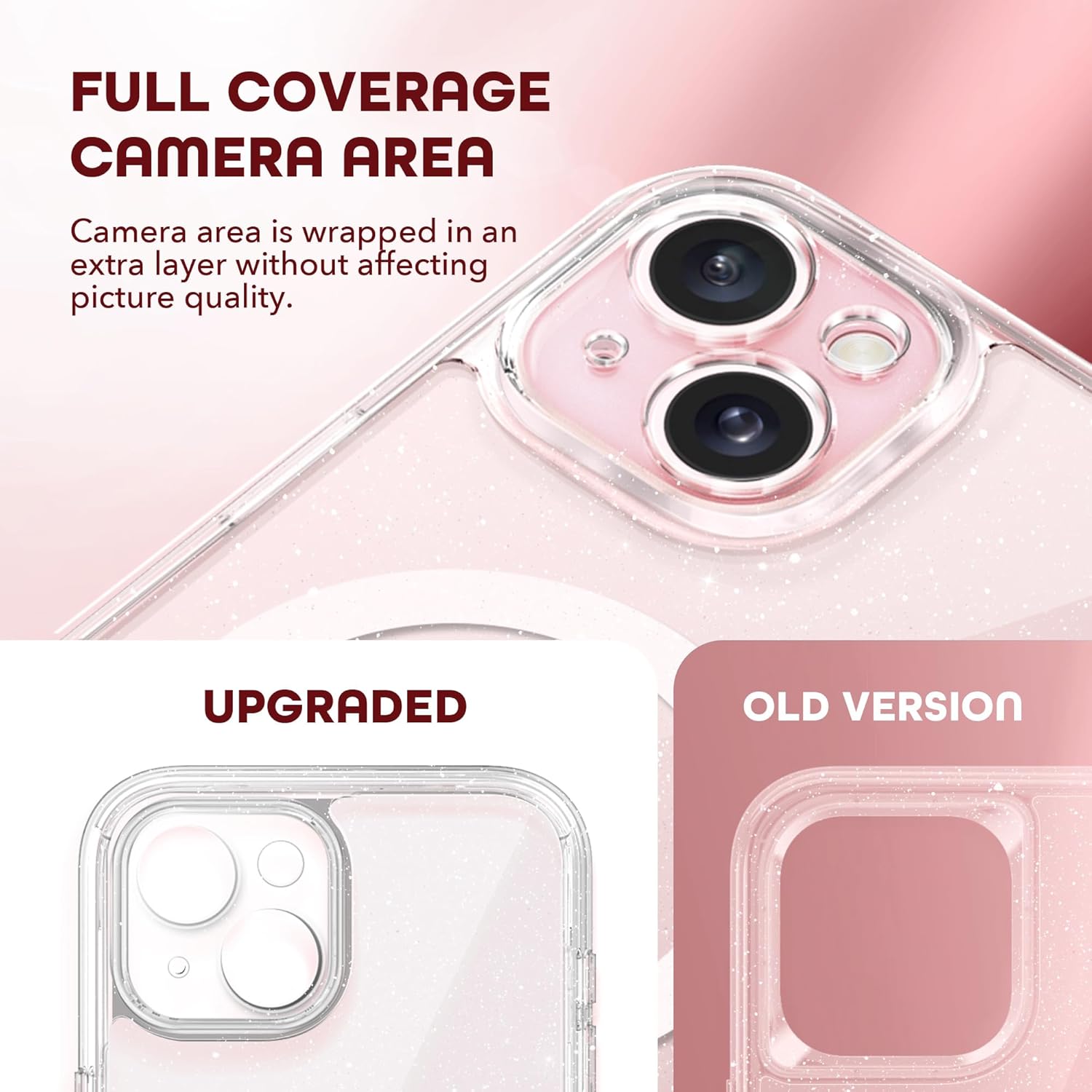 Magnetic for iPhone 15 Plus Case, Compatible with MagSafe, Built-in Privacy Screen Protector and Camera Protection, Anti Spy Full Body Dustproof Shockproof Hard Phone Case 6.7", Shiny Clear